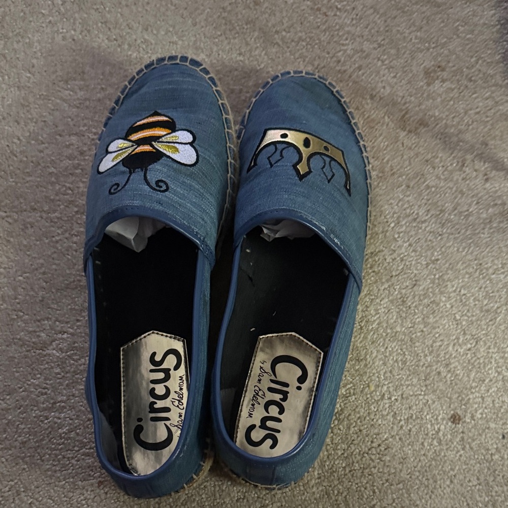 Circus by Sam Edelman Denim Blue Espadrilles with Bee Design shoes